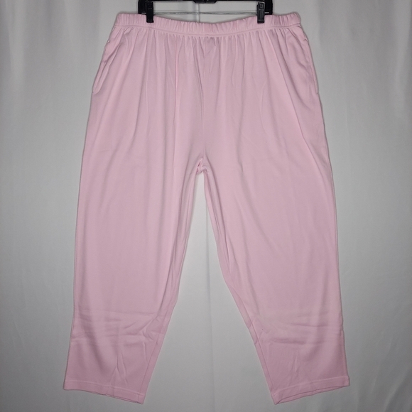 Only Necessities Pants 3X Petite Pink Pullon Stretch Elastic Pocket Straight - Picture 1 of 6
